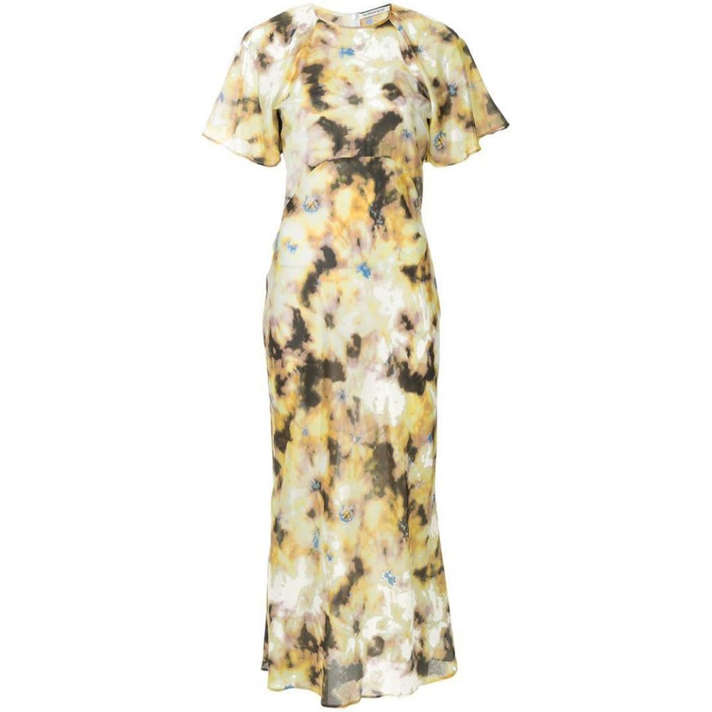 SOLD** Georgia Alice Acid floral-print cotton and silk-blend organza midi dress